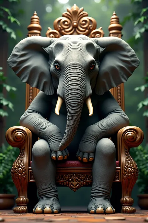 A elephant on the chair