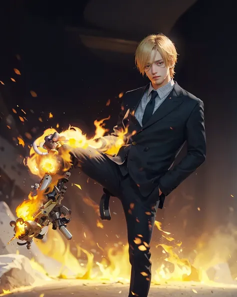 ((SANJI_ONEPIECH)((realistic, photorealistic)),(highlight hair)), Light reflection, (( HD )),((upper body)), (((best quality, masterpiece))), (masterpiece) (best quality) (detail) (8k) (HDR) (wallpaper) (cinematic lighting) (sharp focuasterpiece, best qual...