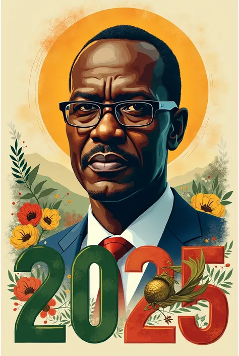 Affiche de film sur lelection présidentielle en cote divoire 🇨🇮 ( ajoute le titre du film 2025 lheure du changement et limage du président Houphouet Boigny) 