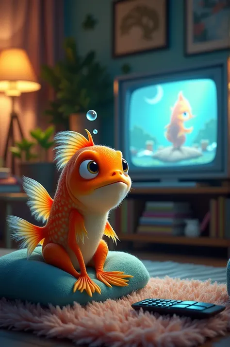 A fish watching TV 