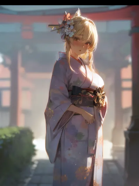 (masterpiece, highest quality:1.2), (nsfw), 1 girls, , ((she's wearing a very cute outfit)),  ((kimono)) , ((japanese festivals)...