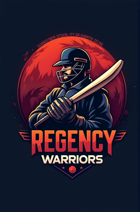 I want to make cricket team logo with warrior symbol in logo shape and team name is REGENCY WARRIORS