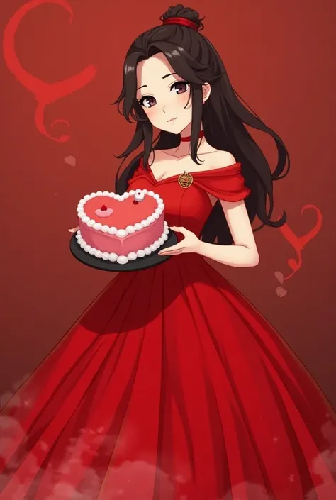 araffe woman in a red dress holding a heart shaped cake, Shashi, Red Velvet, , Gombi, ❤🔥🍄🌪,  black pink Jenny , San Yun-ju, Zia, Cai Xukun, lv, (heart), Lulu Chen, 2D, 2 days, ,  Profile Picture , Yang, Yangjun chengt,  fan art 