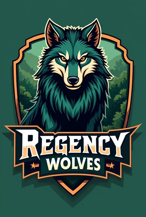 I want to make a cricket team logo with wolf symbol the name of team is REGENCY WOLVES