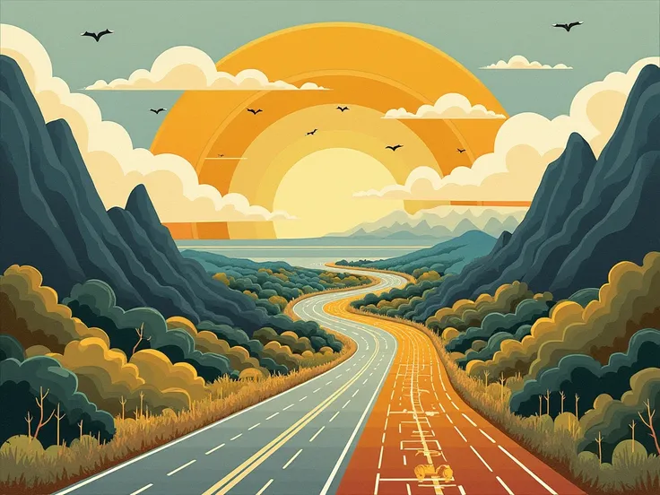 It sounds like you want to explore the theme of "journey" further. Here are some ideas and prompts that capture the essence of a journey, whether it’s through visual art, writing, or other creative expressions:

### Visual Art Prompts:
1. **Endless Road**:...