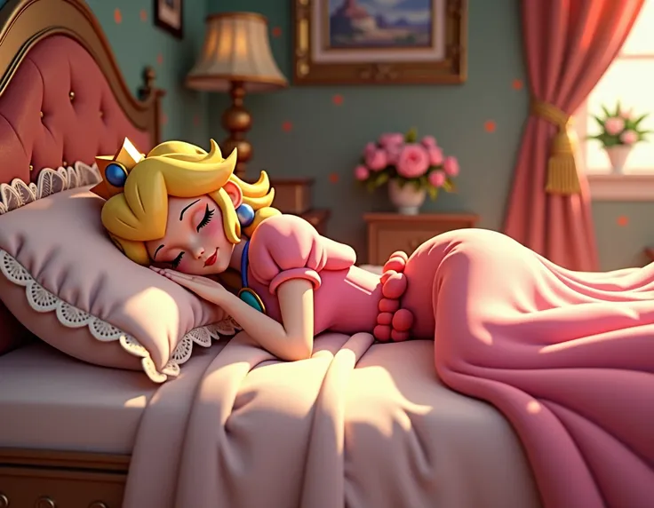 Princess Peach in bed 