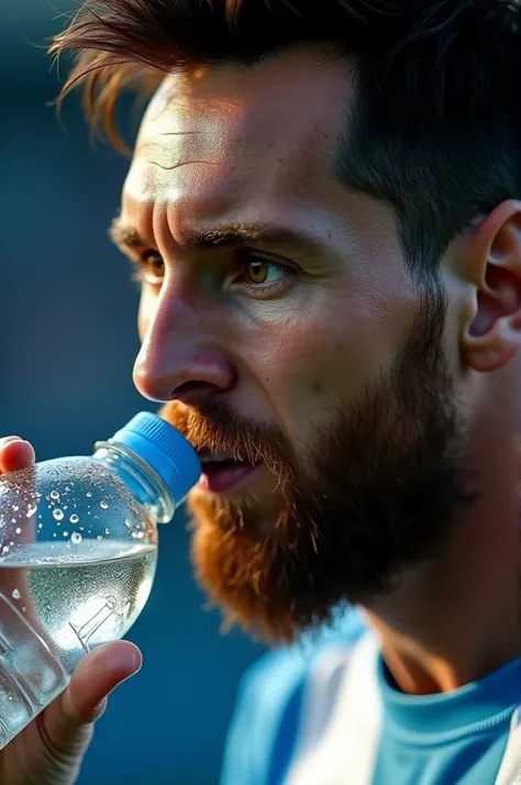 Messi drinking water 