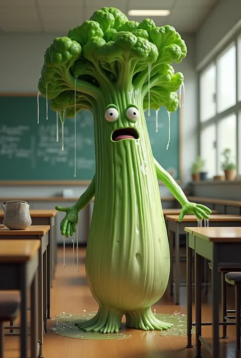 Big celery is drenched in  at school