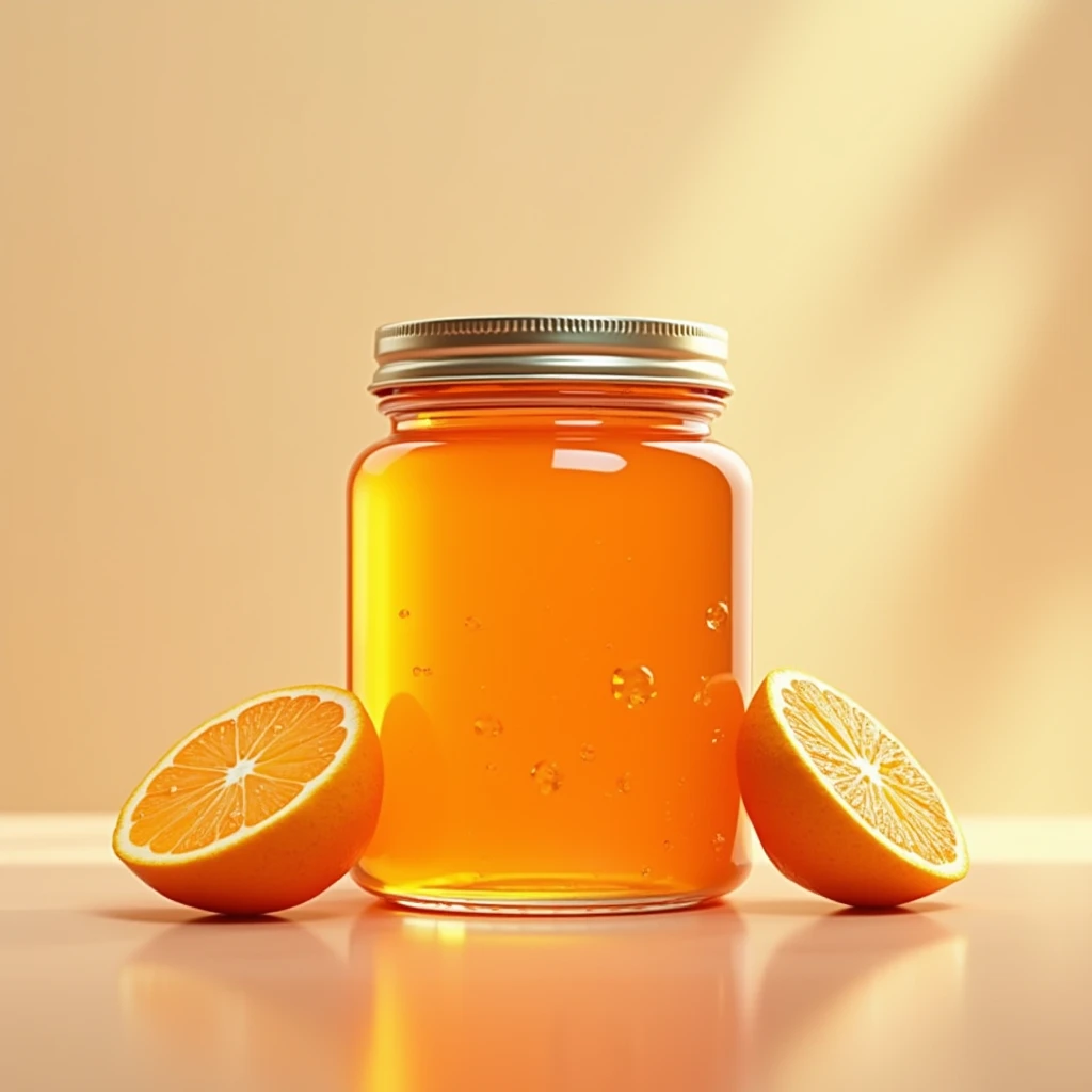 Orange and orange jam in a jar