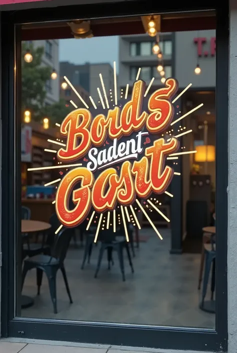 glossy outdoor sticker on a store glass