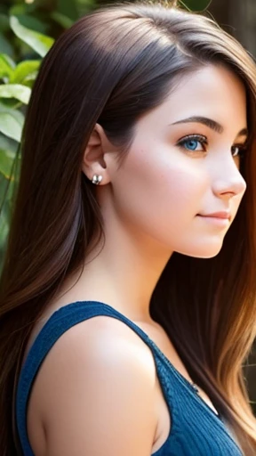 A young Canadian woman focusing on her face photo with color