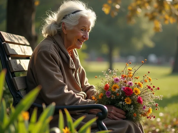  A fateful day ,  while Clara walked to her house ,  lost in her thoughts of greatness ,  she came across an old woman sitting on a park bench ,  surrounded by ren who were enjoying their stories . next to them,  a fragile bouquet of wild flowers ,  appare...