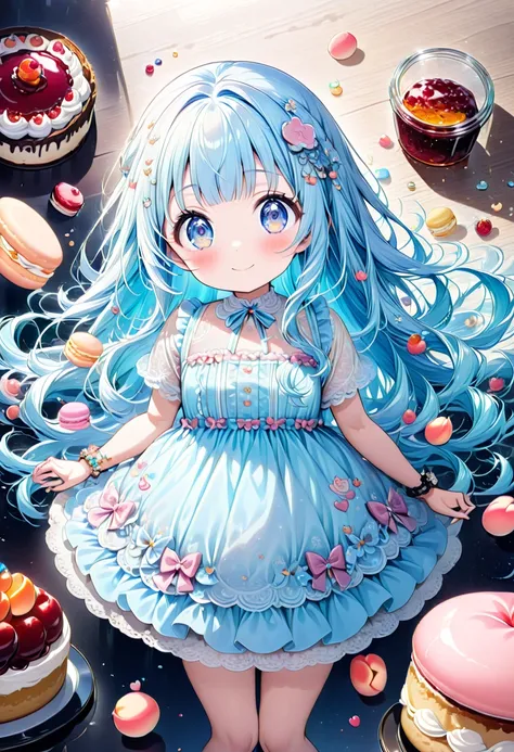 masterpiece, best quality, extremely detailed, (illustration, official art: 1.1), 1 girl, (((light blue long hair)))), ((( long hair))), light blue hair,, long hair ((blush)) , cute face, big eyes, masterpiece, best quality, (((a very delicate and beautifu...