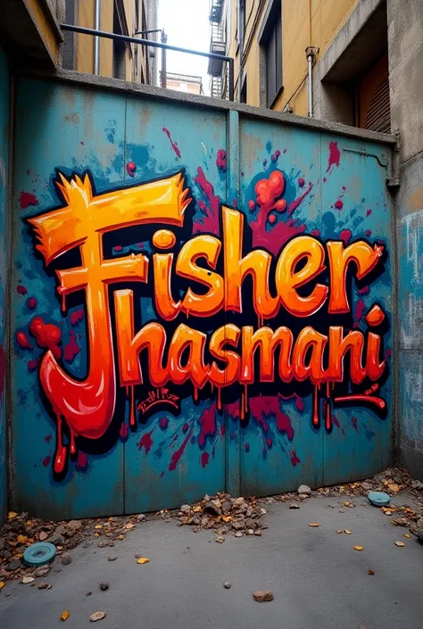  A graffiti with the name (Fisher Jhasmani )

