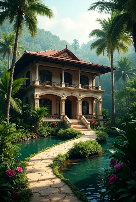 Beautiful house in jungle

