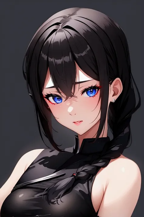 Shigurekai 3 Ships This Sleeveless Black Thimble Glove Black Skirt Braid 8K High Resolution Incredibly Detailed Eyes Incredibly Detailed Face、 very elaborate body、 very detailed skin、Big Breasts、