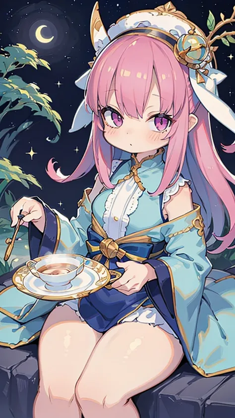 8k⒉5D Real Japan Porno Comic Style Imagine a whimsical scene where a young girl sits meditatively inside a beautiful Meissen teacup filled with swirling latte. This captivating teacup is encased in a radiant crystal, showcasing its delicate design. The bac...