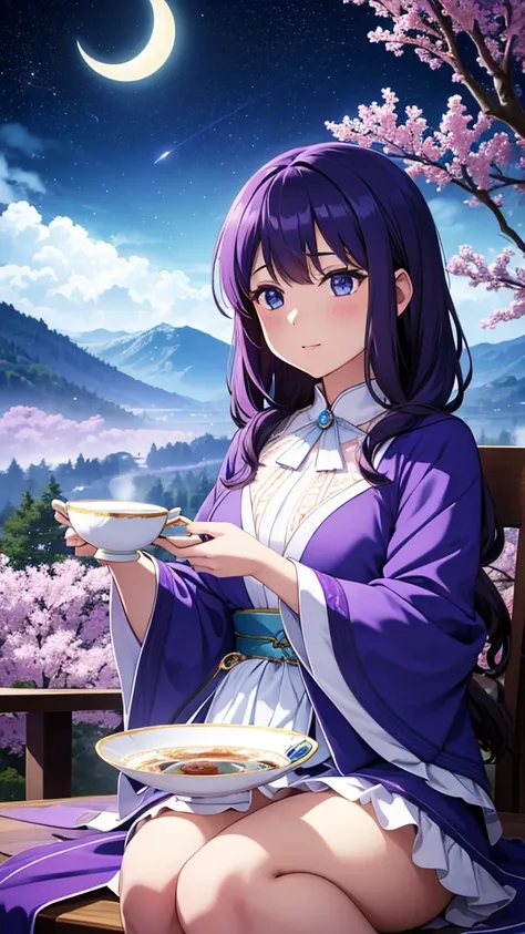 8k⒉5D Real Japan Porno Comic Style Imagine a whimsical scene where a young girl sits meditatively inside a beautiful Meissen teacup filled with swirling latte. This captivating teacup is encased in a radiant crystal, showcasing its delicate design. The bac...