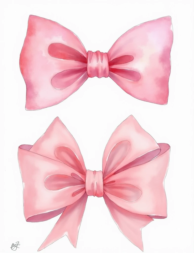 Create similar image, as close as possible of  watercolor painting of pink bow 