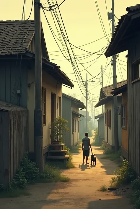 The film opens in a small, quiet town. The streets are narrow and the houses are simple, with the overall atmosphere of stillness. In one of these homes, a man and his dog live together. The town feels disconnected from the hustle of city life, providing t...