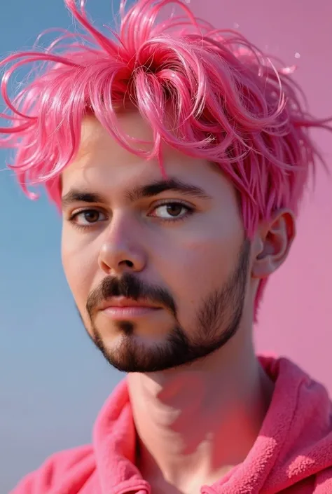 Do this man with pink hair and no beard