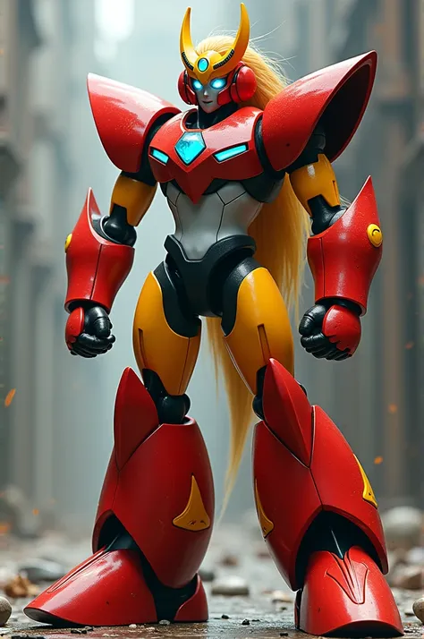 Zero, From Mega Man Zero. Legendary Reploid. Retains Most Distinguishing Features. Bright Red And Yellow Armor, A Horned Helmet And A Long Ponytail Of Blonde Hair. A Blue Gem On Forehead. Armor Is More Sleek And Humanoid, Featuring A Lean And Muscular Look...