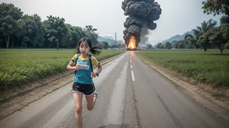 Vietnamese girl running from napalm bombs