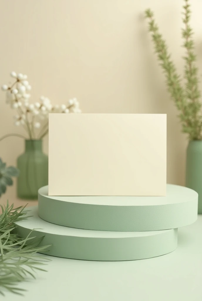 paper products in green beige colors