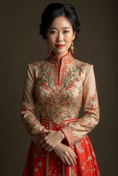 Actress michelle yeoh in Malaysian traditional outfit 