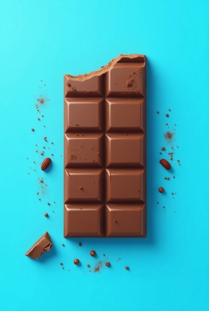 Flat，chocolate poster，blue and background，Impact，illustration，Realism