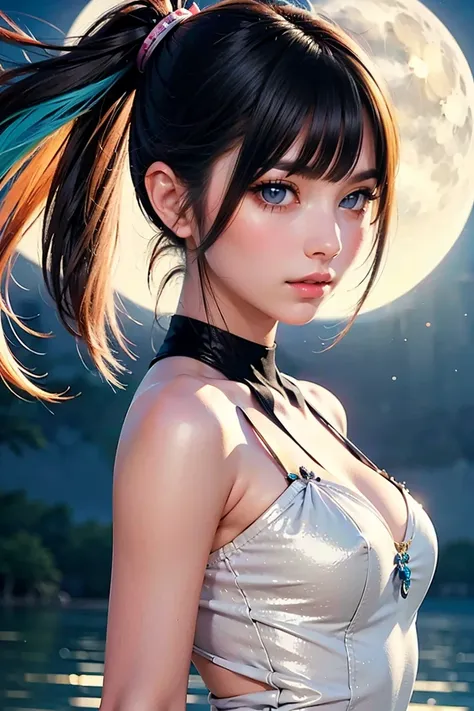 masterpiece, Best Quality, ( High Definition CG Unity 8K Wallpaper ), (Best Quality), (最高のIllustration), ( Best Shadow ),  absurd, realistic lighting, (abyss), Beautiful sparkle, art：Peter Mohr-Bacher,(Dish-shaped hair),(Illustration), ( 1 girl), ( highly ...