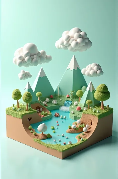 A 3D model showing nitrogenous cycle