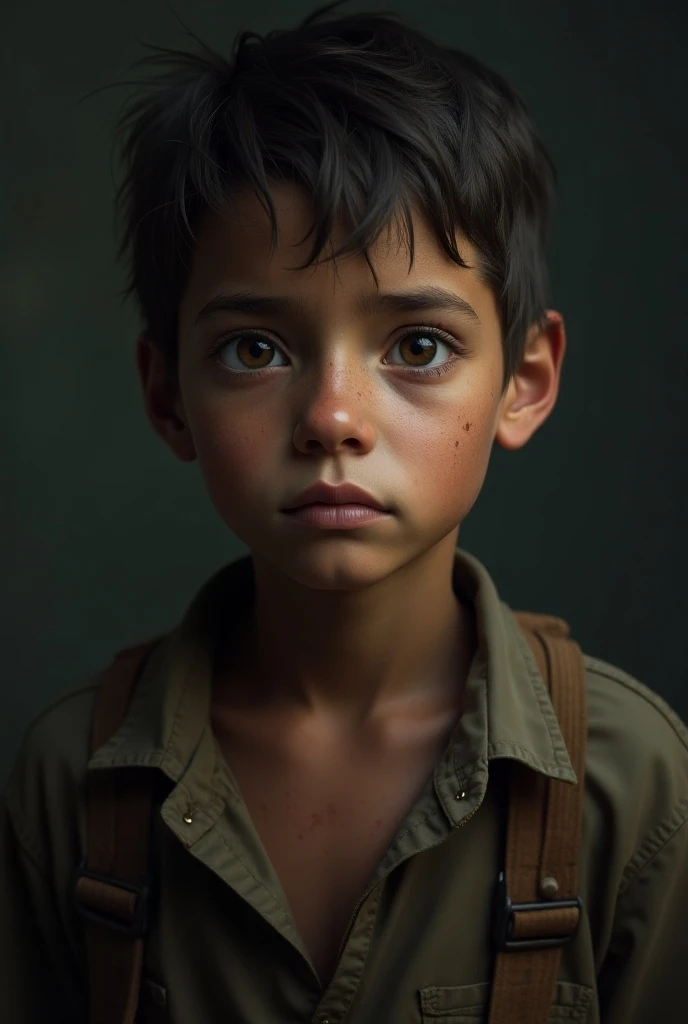 A poor realistic boy face 