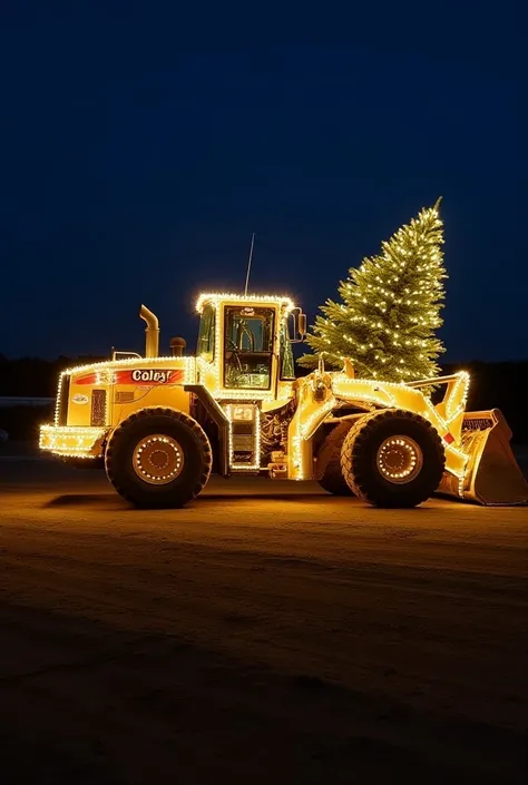  Construction and machinery :  You can show one of the companys large construction machines  ( like a backhoe or a motor grader )  decorated with Christmas lights ,  with a large Christmas tree in their load or a giant ribbon on their arm .  The machine ca...