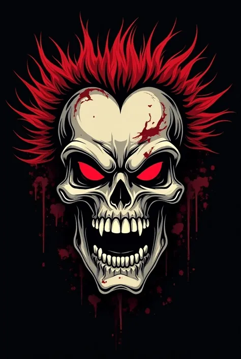 punk skull logo aggressive cartoon