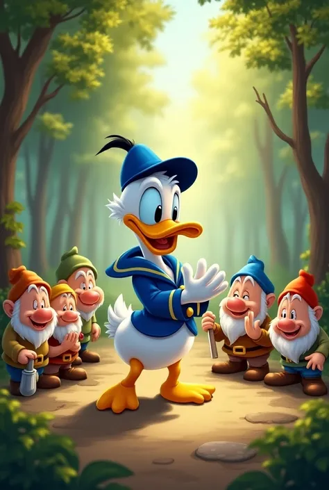 Donald duck with seven dwarfs good morning 