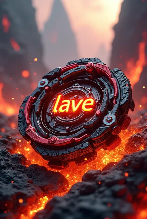 Give me world stongest beyblade on which word LAVA is written