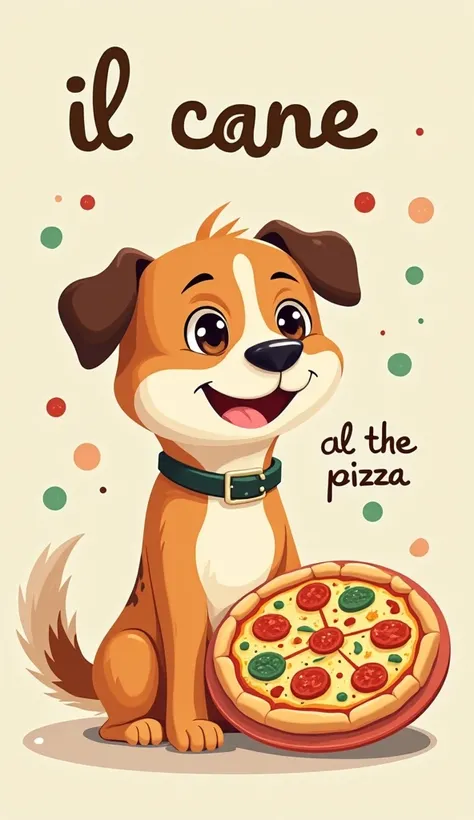 Ilustraçõands dand um cachorro and uma pizza com andtiquandtas "il canand" and "THE pizza", andm andstilo THEndvand and andducativo. Ao THEdo, pandquandnas pTHEcas com "il" and "THE" dandstacadas.