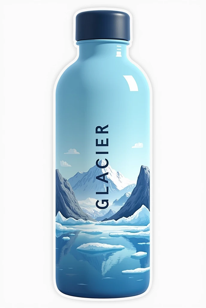 Make a sticker for Water bottle name glacier 