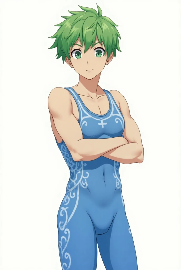  green Garma firm anime boy blue pants swimsuit 