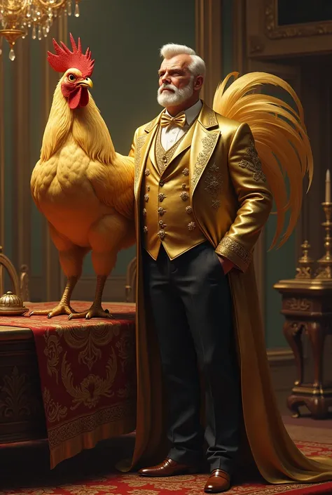 Rich man with golden hen image