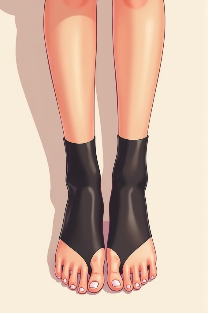 Beautiful feet for girls，cartoon，Black socks，close up