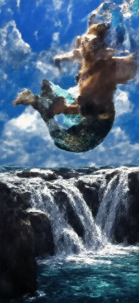 mermaid jumpin on the sea