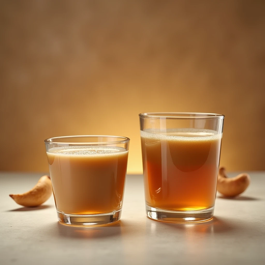 glasses of liqueur containing liquor such as very thick, light brown whiskey cream