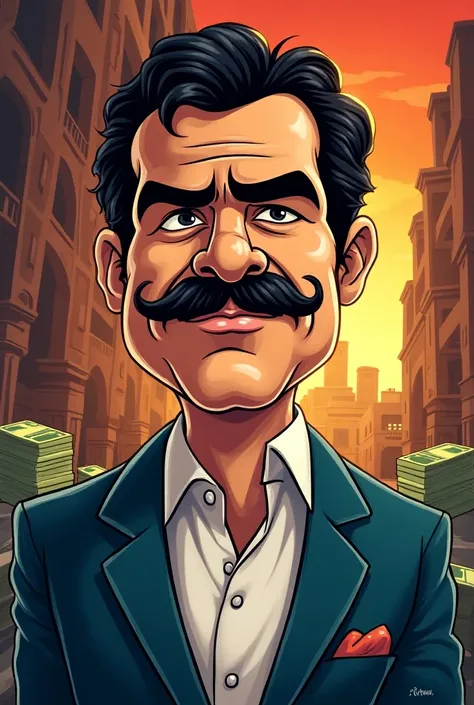 Fait moi Pablo escobar en cartoon 