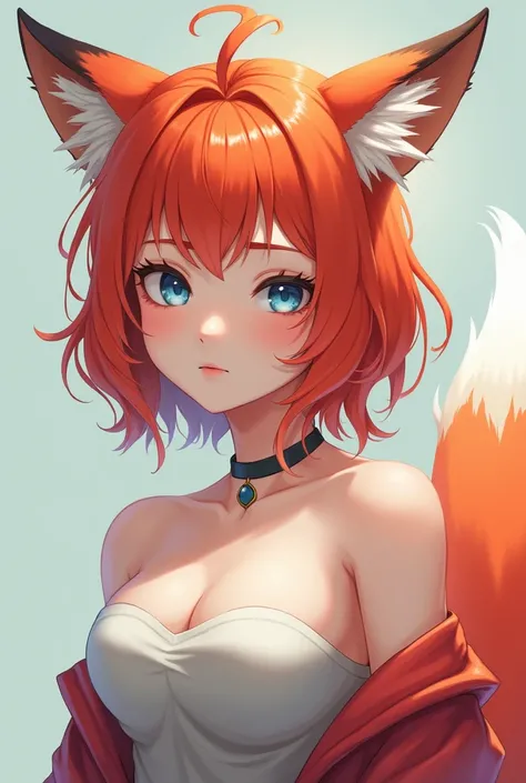 ~Name: Min Yejin 

~Age: 17

~GENDER: feminine

~ Species:  Hybrid of human and fox  
 
~appeared: red hair, light blue eyes, white pele, Asian,  sweet and innocent face ,  fox ears with orange fur with white tips ,  fuzzy and hairy syrup with orange fur a...