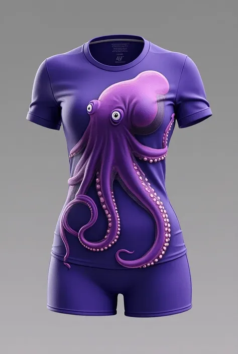 simple purple volleyball uniform with an octopus 