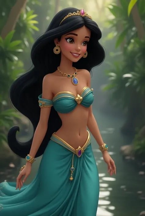  Dazzling Princess Jasmine, 8k photo, in action,  photo. naked