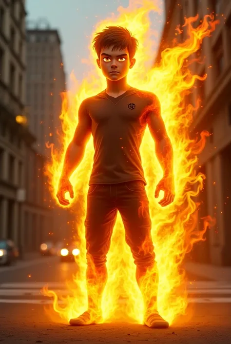 Ben 10 in real life turning into a flame