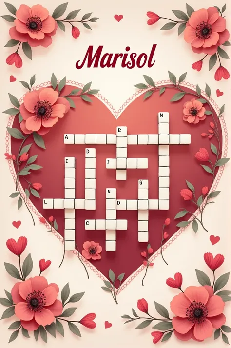 Create a love crossword puzzle with the word "MARISOL"